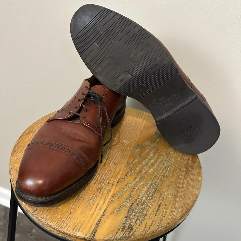 Allen Edmonds Vintage Brown Cap Toe Dress Shoe Oxford 88022 11 D Read